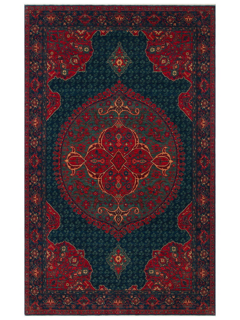 Göbeklitepe Series Handmade Black Loom Carpet with Anatolian Motifs, Produced with 100% New Zealand Wool 03 NAVY