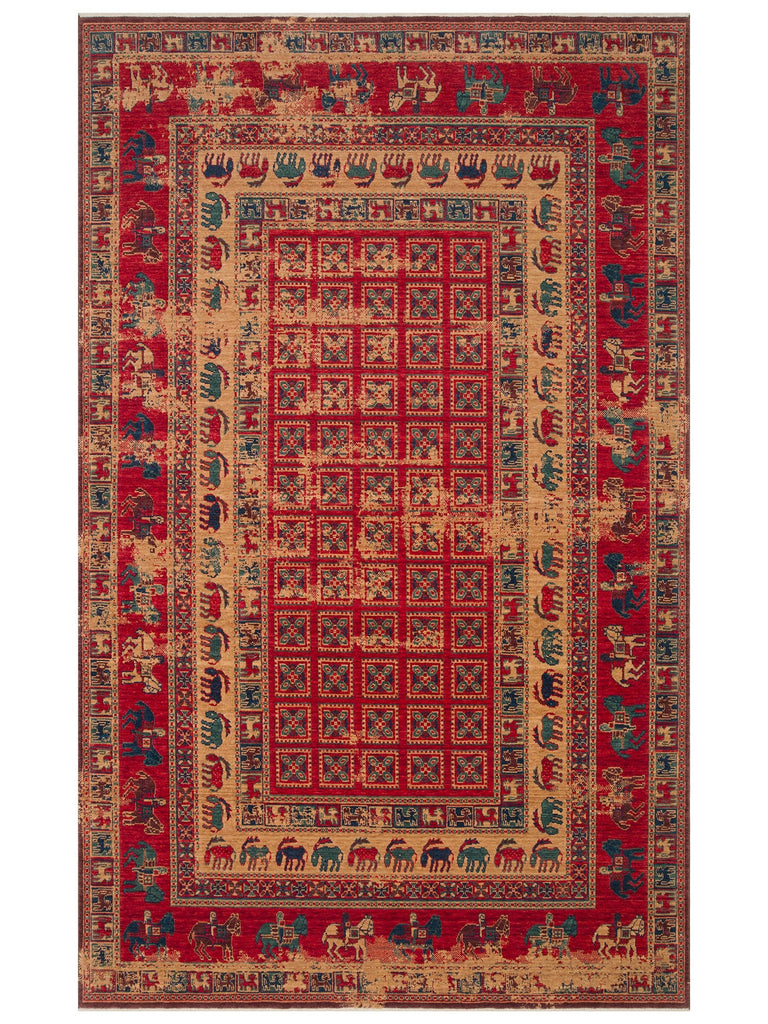 Göbeklitepe Series Handmade Black Loom Carpet with Anatolian Motifs, Made with 100% New Zealand Wool 08REDV