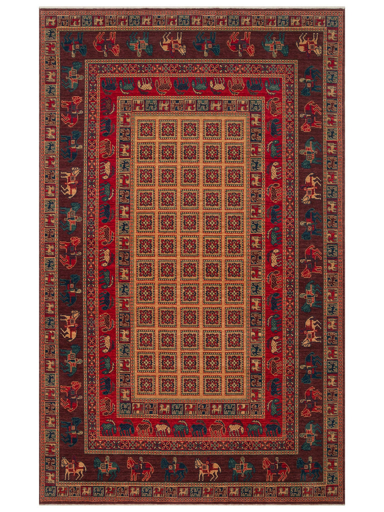Göbeklitepe Series Handmade Black Loom Carpet with Anatolian Motifs, Produced with 100% New Zealand Wool 08VIOLT