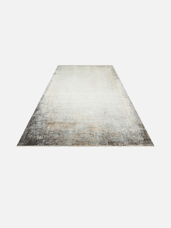 Mumbai Serisi Klasik Desenli Yüksek Kalite Sık Dokuma Parlak Salon Halısı 09 GREY GOLD - Carpetdocia