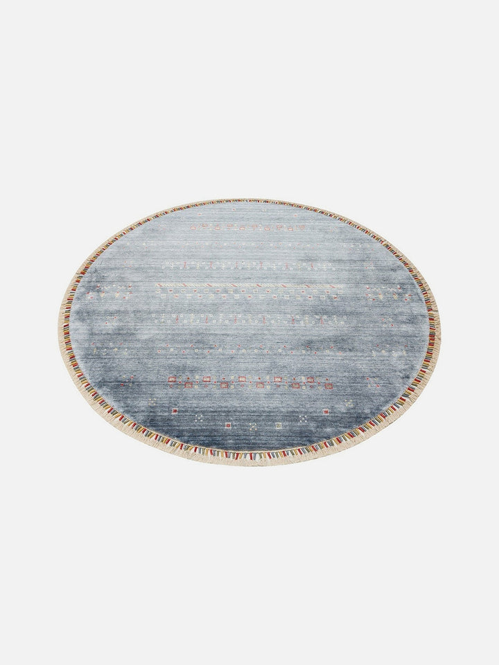 Oushak Carnaval %100 Naturel Kolay Temizlenir El Emeğiyle Üretilen TENCEL™ Modern Uşak Halısı 06 BLUE Q - Carpetdocia
