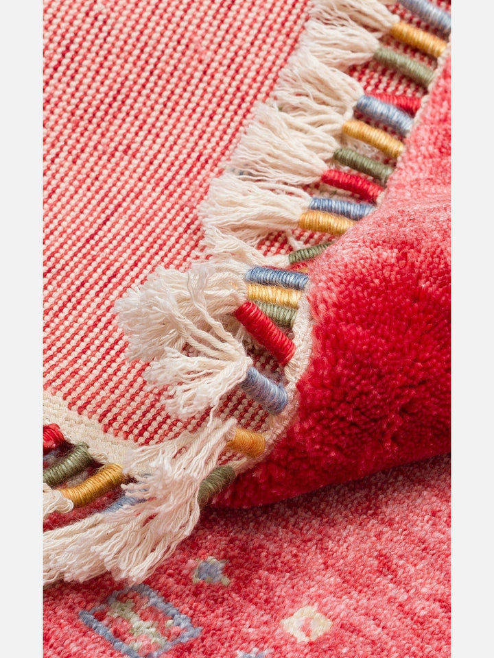 Oushak Carnaval %100 Naturel Kolay Temizlenir El Emeğiyle Üretilen TENCEL™ Modern Uşak Halısı 06 RED Q - Carpetdocia