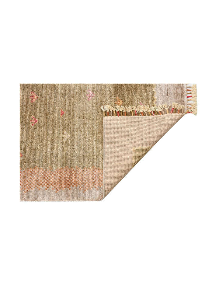 Oushak Carnaval 100% Natural Easy to Clean Handcrafted TENCEL™ Modern Uşak Carpet 07 BEIGE AUTUMN