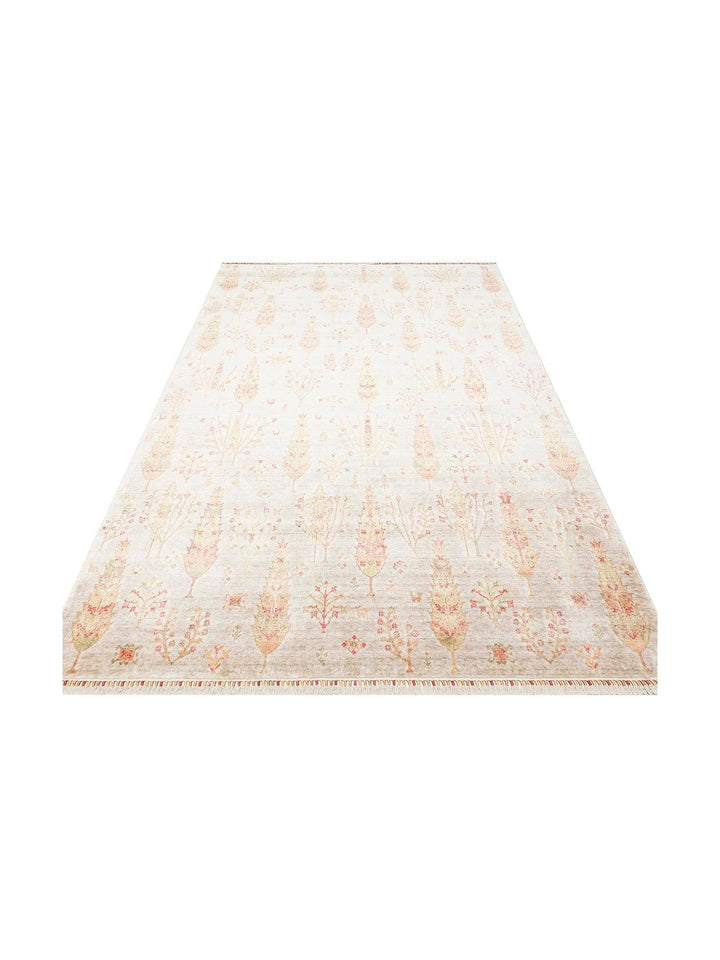 Oushak Carnaval 100% Natural Easy to Clean Handcrafted TENCEL™ Modern Uşak Carpet 08 BEIGE AUTUMN