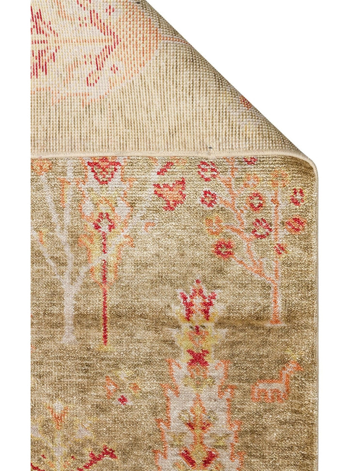 Oushak Carnaval 100% Natural Easy to Clean Handcrafted TENCEL™ Modern Uşak Carpet 08 GREEN AUTUMN