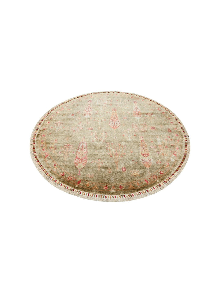 Oushak Carnaval 100% Natural Easy to Clean Handcrafted TENCEL™ Modern Uşak Carpet 08 GREEN AUTUMN Q