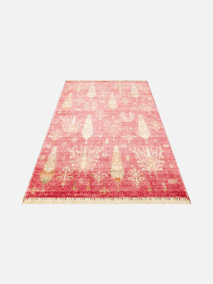 Oushak Carnaval %100 Naturel Kolay Temizlenir El Emeğiyle Üretilen TENCEL™ Modern Uşak Halısı 08 RED AUTUMN - Carpetdocia