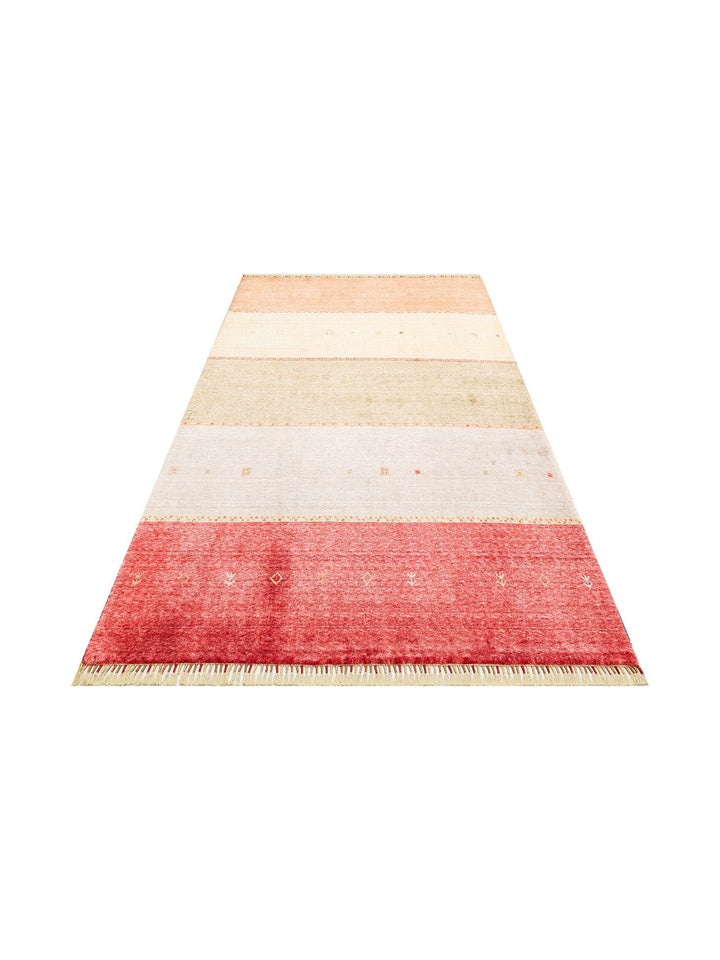 Oushak Carnaval %100 Naturel Kolay Temizlenir El Emeğiyle Üretilen TENCEL™ Modern Uşak Halısı 11 RED AUTUMN - Carpetdocia