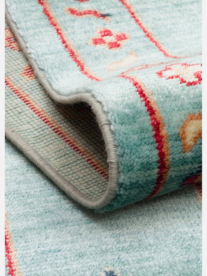 Oushak Carnaval %100 Naturel Kolay Temizlenir El Emeğiyle Üretilen TENCEL™ Modern Uşak Halısı 22 TURQUOISE - Carpetdocia