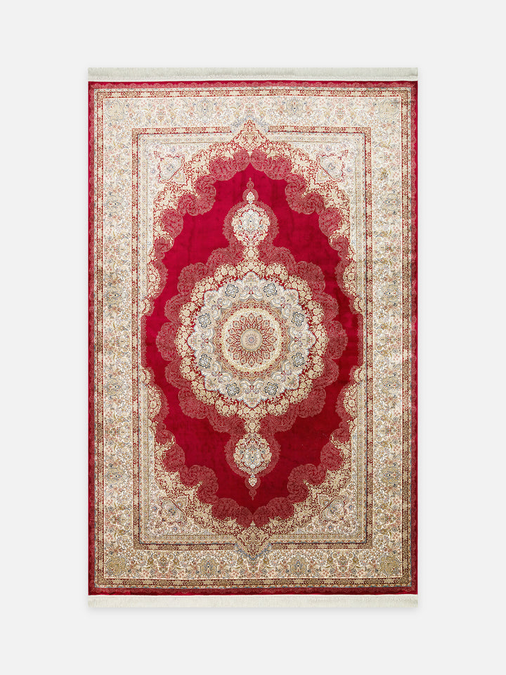 Topkapı Serisi Yüksek Kalite Sık Dokuma Klasik Desenli Özel Işıltılı Salon Halısı 05 RED - Carpetdocia - kusbakisi