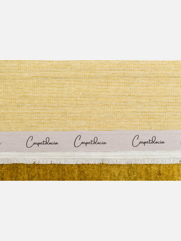 Victoria %100 TENCEL™ Lyocell El Emeği ile Üretilen Halı YELLOW SAFFRON Carpetdocia kenar şeridi detayı