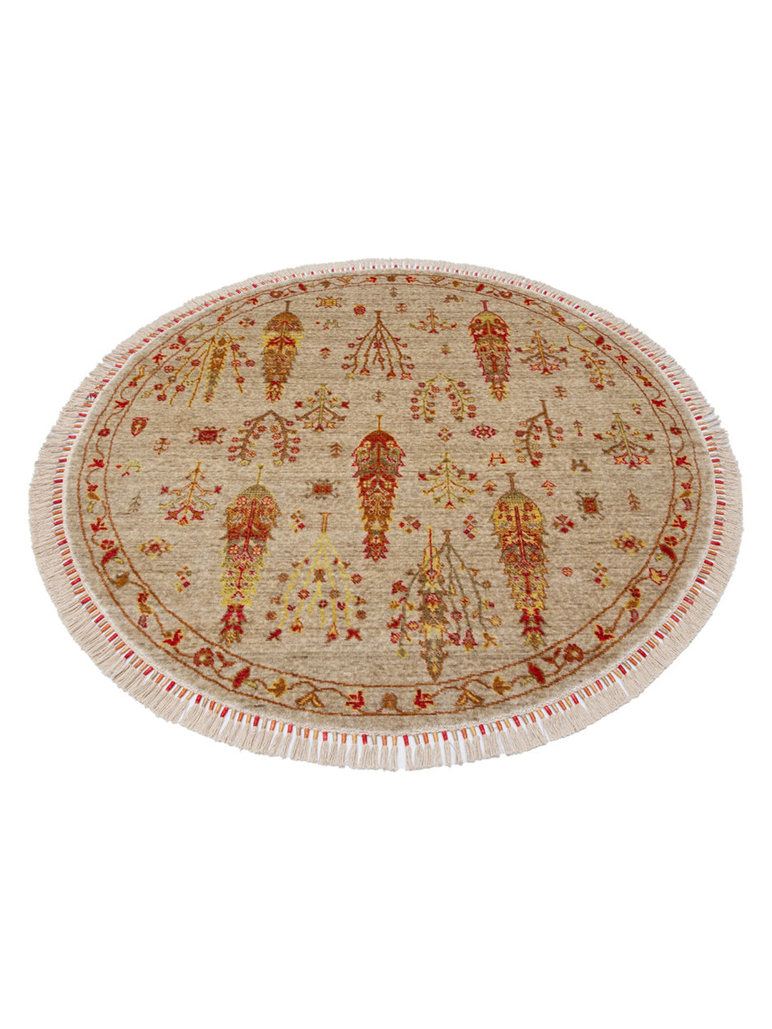 Oushak Carnaval %100 Naturel Kolay Temizlenir El Emeğiyle Üretilen TENCEL™ Modern Uşak Halısı 08 BEIGE AUTUMN Q