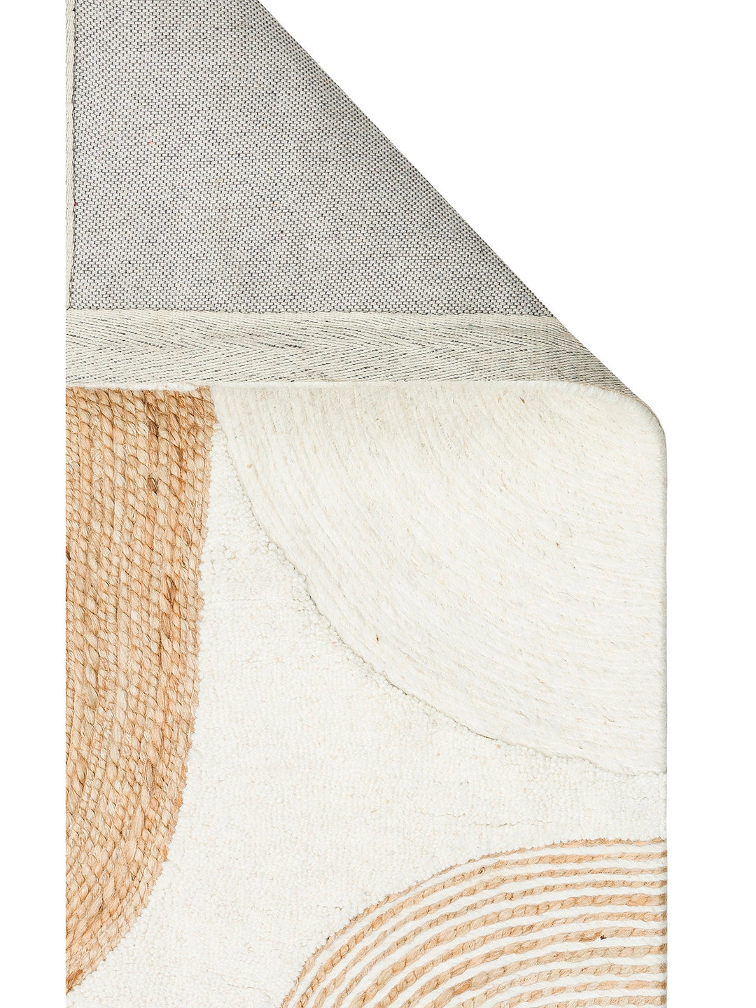 Woolstar %100 Naturel Kazak Desenli Salon Oturma Odası Koridor Antre El Dokuma Örgü Halı 902NATWHITE - Carpetdocia