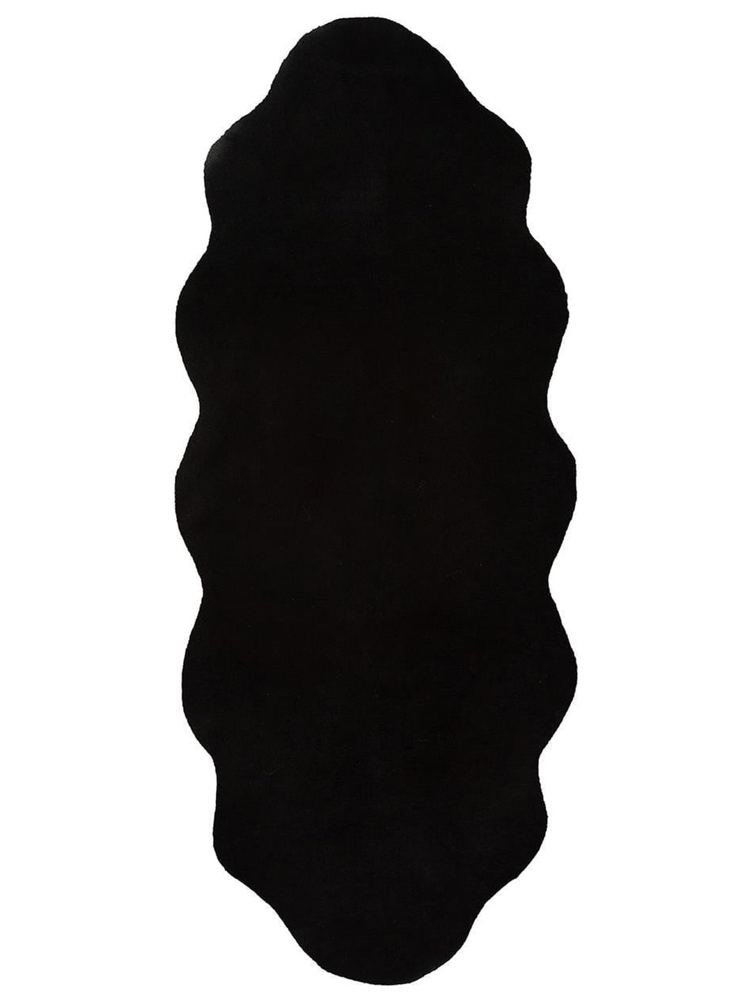 Bunny New Yumuşak Dokulu Uzun Tüylü Yıkanabilir Tavşan Postu BLACK DOUBLE N - Carpetdocia