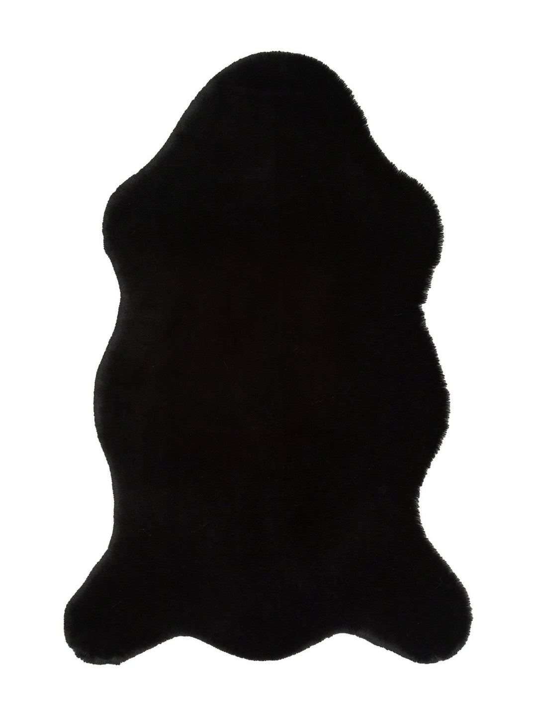 Bunny New Yumuşak Dokulu Uzun Tüylü Yıkanabilir Tavşan Postu BLACK SINGLE N - Carpetdocia
