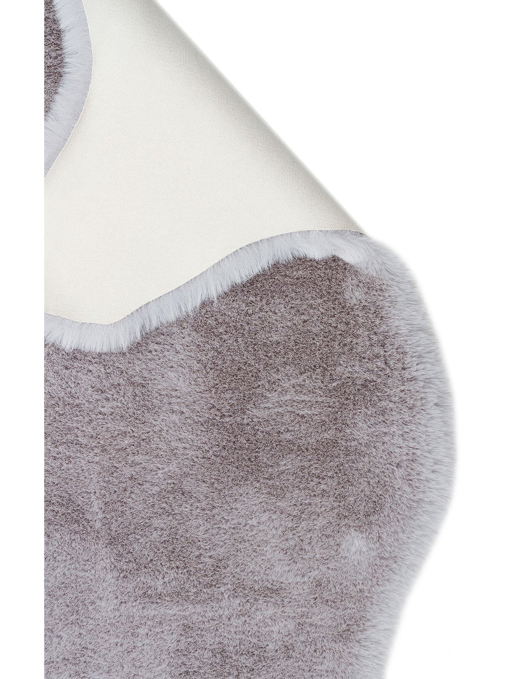 Bunny New Yumuşak Dokulu Uzun Tüylü Yıkanabilir Tavşan Postu SILVER SINGLE N - Carpetdocia