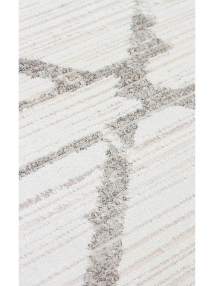 Cairo Serisi Extra Yumuşak Dokulu Sık Dokuma Modern Desenlere Sahip Şık Salon Halısı 02 CREAM GREY - Carpetdocia