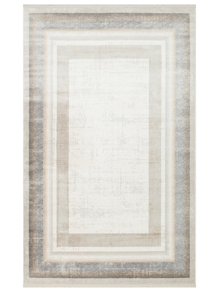 Cairo Serisi Extra Yumuşak Dokulu Sık Dokuma Modern Desenlere Sahip Şık Salon Halısı 08 CREAM GREY