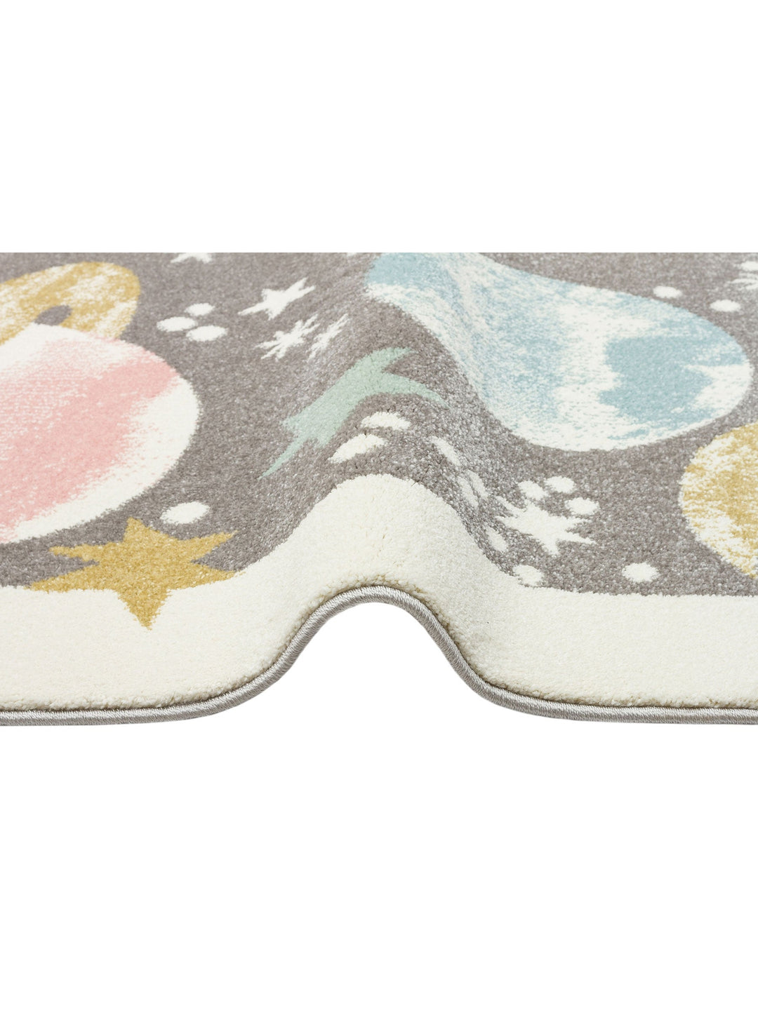 Carpetdocia Kids Eğlenceli Uzay ve Gezengen Temalı Çocuk Halısı 23 PASTEL - Carpetdocia