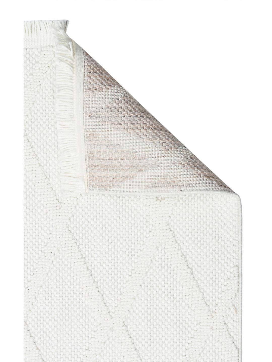 Comfy Modern Desenli Oturma Odası Koridor Antre Yatak Odası Örgü Dokuma Halı 04 CREAM - Carpetdocia