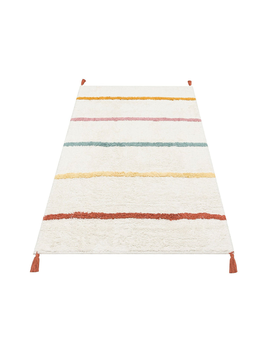 Cotton Baby %100 Naturel Pamuk Yıkanabilir Kaymaz Tabanlı Bebek Halısı 01 MULTY XW - Carpetdocia