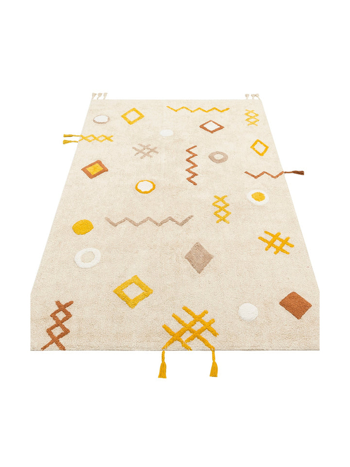 Cotton Baby %100 Naturel Pamuk Yıkanabilir Kaymaz Tabanlı Bebek Halısı 12 MULTY XXW - Carpetdocia