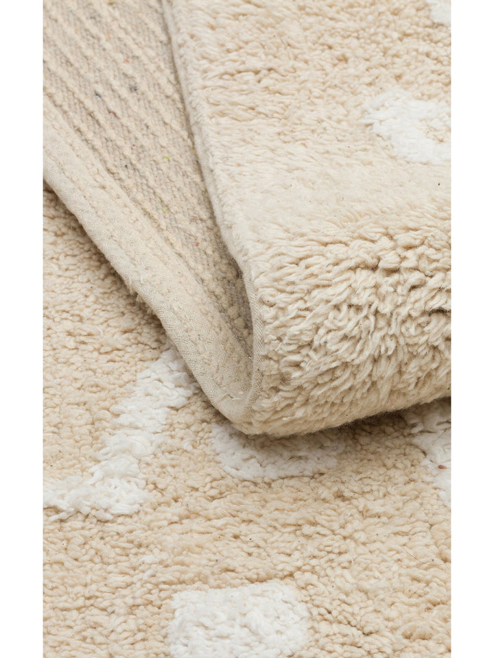 Cotton Baby %100 Naturel Pamuk Yıkanabilir Kaymaz Tabanlı Bebek Halısı 16 BEIGE XXW - Carpetdocia