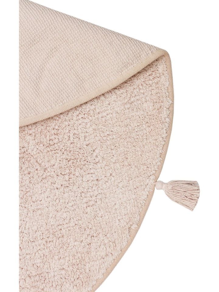 Cotton Baby %100 Naturel Pamuk Yıkanabilir Kaymaz Tabanlı Bebek Halısı PLAIN BEIGE Q - Carpetdocia