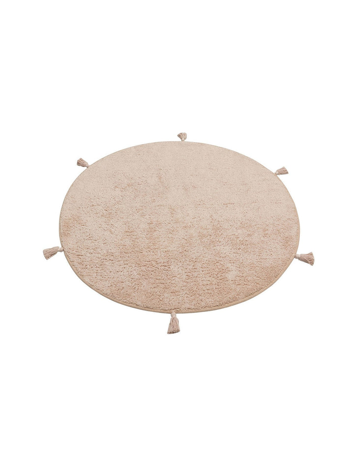 Cotton Baby %100 Naturel Pamuk Yıkanabilir Kaymaz Tabanlı Bebek Halısı PLAIN BEIGE Q - Carpetdocia