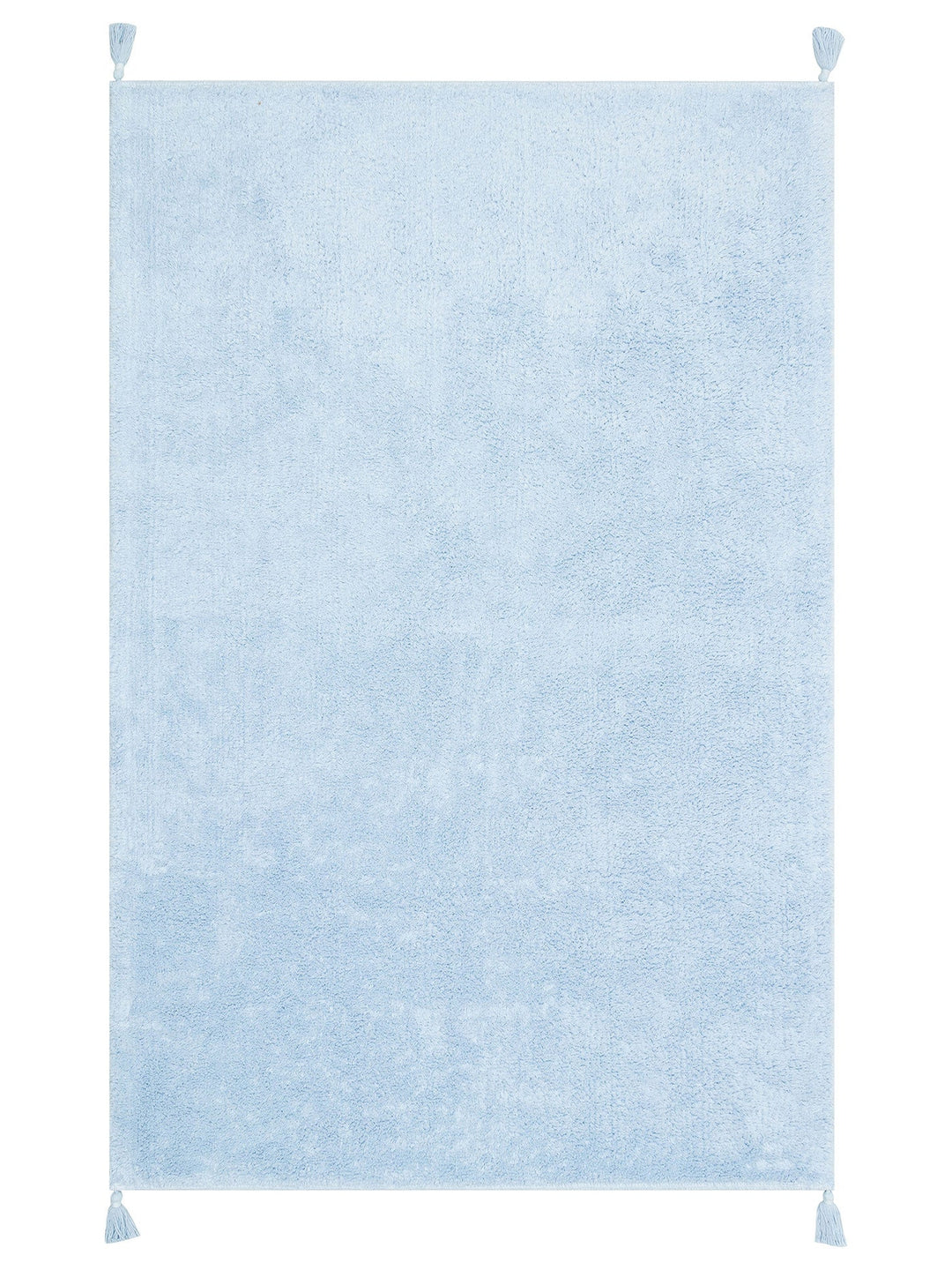 Cotton Baby %100 Naturel Pamuk Yıkanabilir Kaymaz Tabanlı Bebek Halısı PLAIN BLUE - Carpetdocia