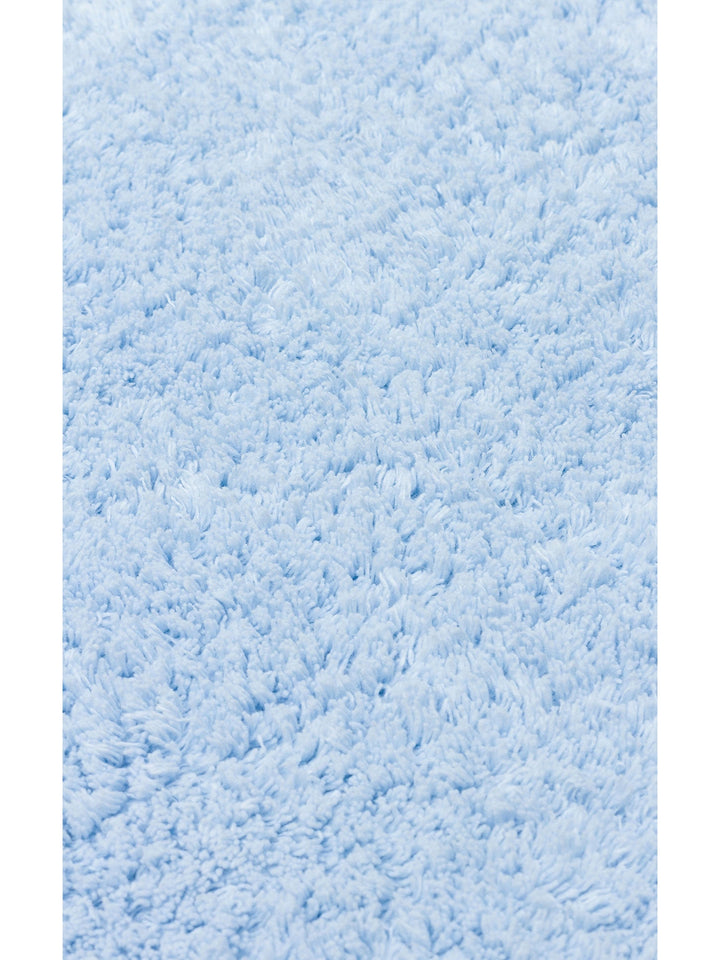 Cotton Baby %100 Naturel Pamuk Yıkanabilir Kaymaz Tabanlı Bebek Halısı PLAIN BLUE - Carpetdocia