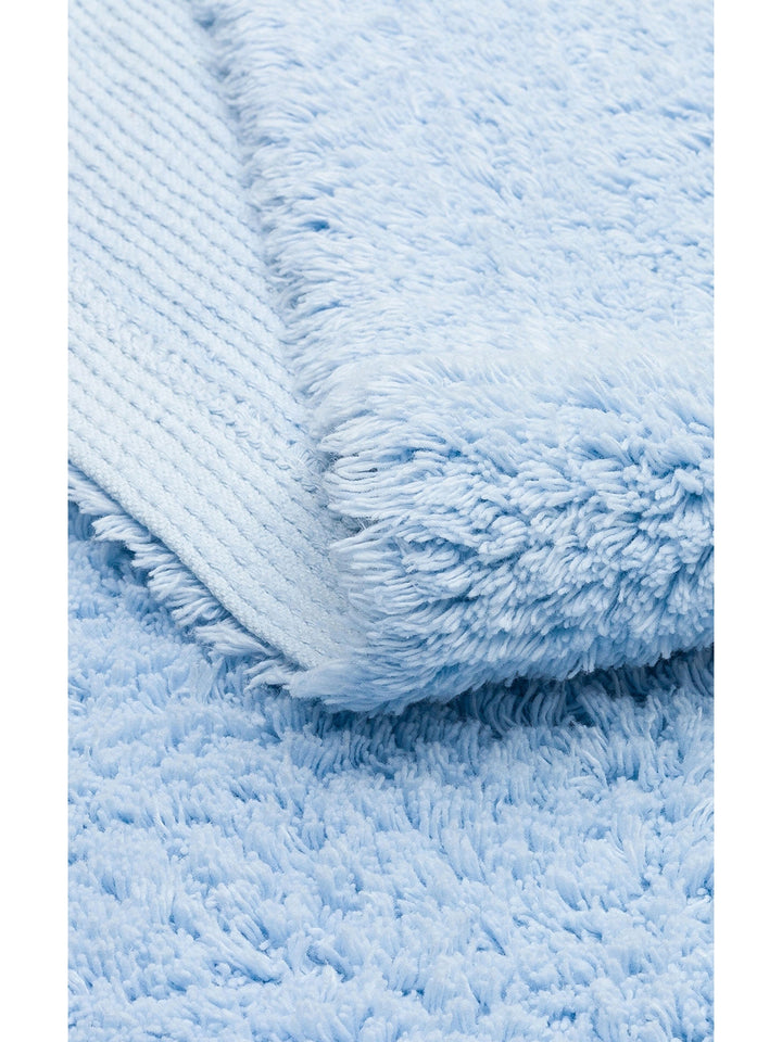 Cotton Baby %100 Naturel Pamuk Yıkanabilir Kaymaz Tabanlı Bebek Halısı PLAIN BLUE - Carpetdocia