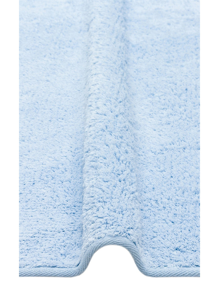 Cotton Baby %100 Naturel Pamuk Yıkanabilir Kaymaz Tabanlı Bebek Halısı PLAIN BLUE Q - Carpetdocia