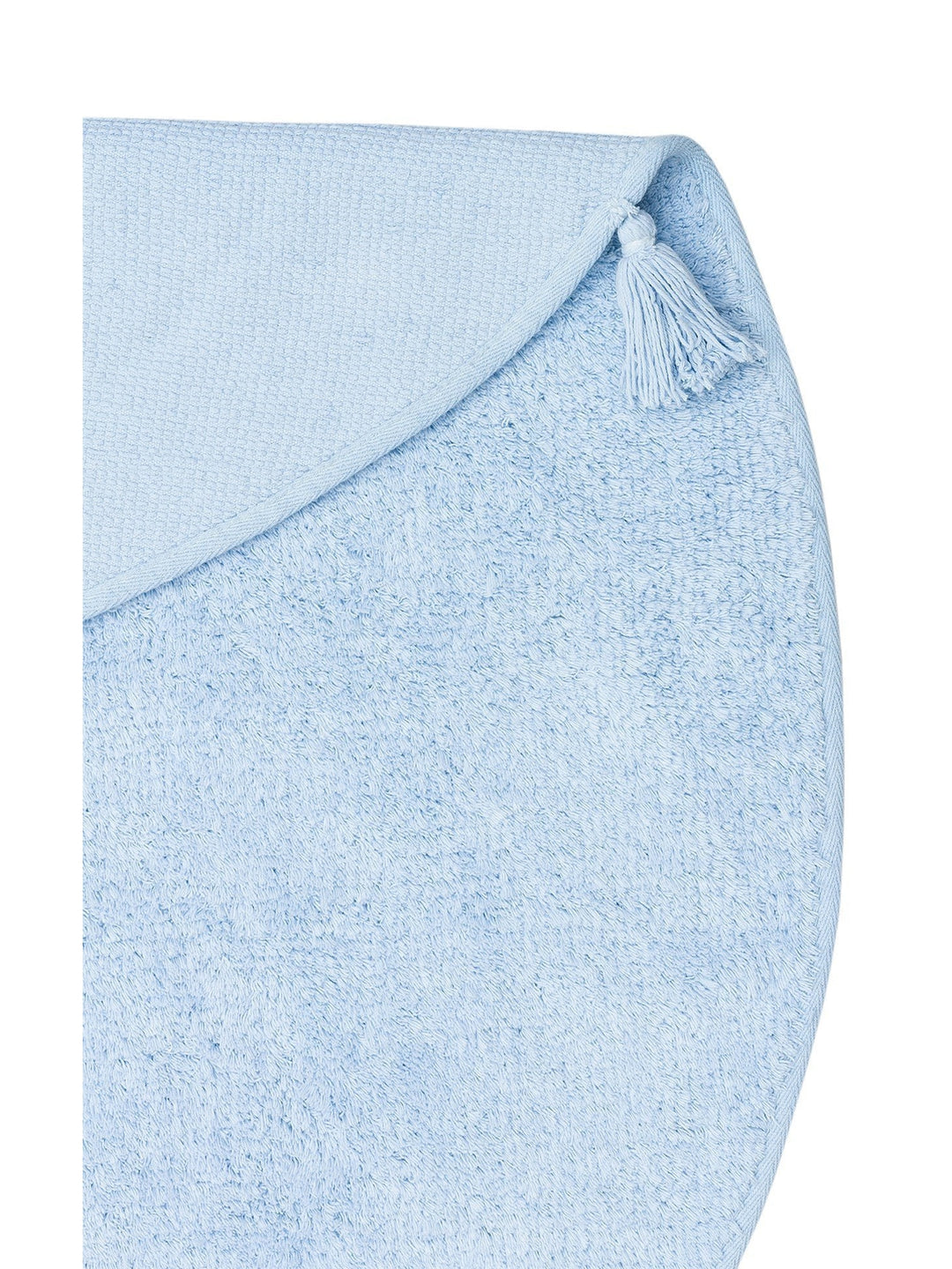 Cotton Baby %100 Naturel Pamuk Yıkanabilir Kaymaz Tabanlı Bebek Halısı PLAIN BLUE Q - Carpetdocia