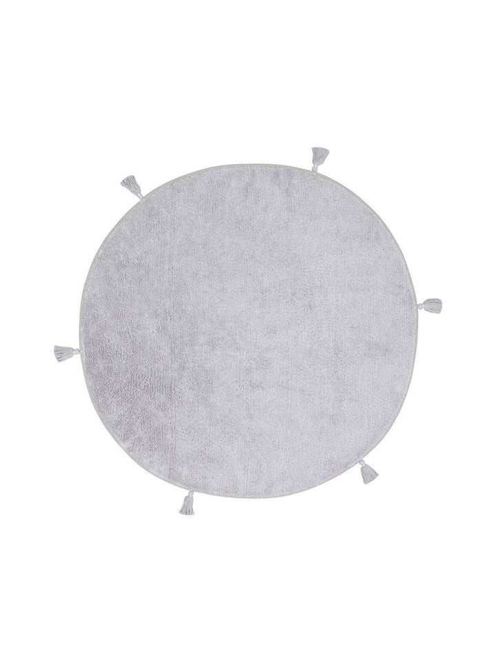 Cotton Baby %100 Naturel Pamuk Yıkanabilir Kaymaz Tabanlı Bebek Halısı PLAIN GREY Q - Carpetdocia