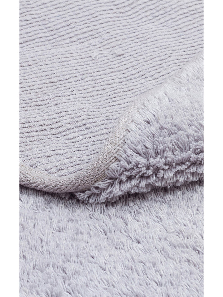 Cotton Baby %100 Naturel Pamuk Yıkanabilir Kaymaz Tabanlı Bebek Halısı PLAIN GREY Q - Carpetdocia