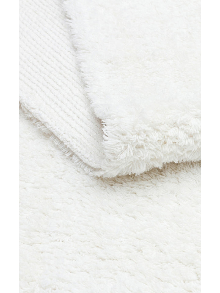 Cotton Baby %100 Naturel Pamuk Yıkanabilir Kaymaz Tabanlı Bebek Halısı PLAIN WHITE - Carpetdocia