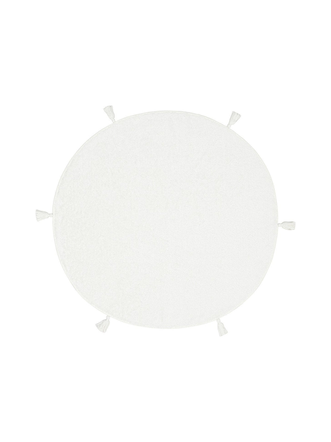 Cotton Baby %100 Naturel Pamuk Yıkanabilir Kaymaz Tabanlı Bebek Halısı PLAIN WHITE Q - Carpetdocia