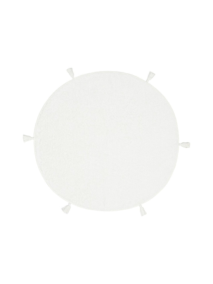 Cotton Baby %100 Naturel Pamuk Yıkanabilir Kaymaz Tabanlı Bebek Halısı PLAIN WHITE Q - Carpetdocia