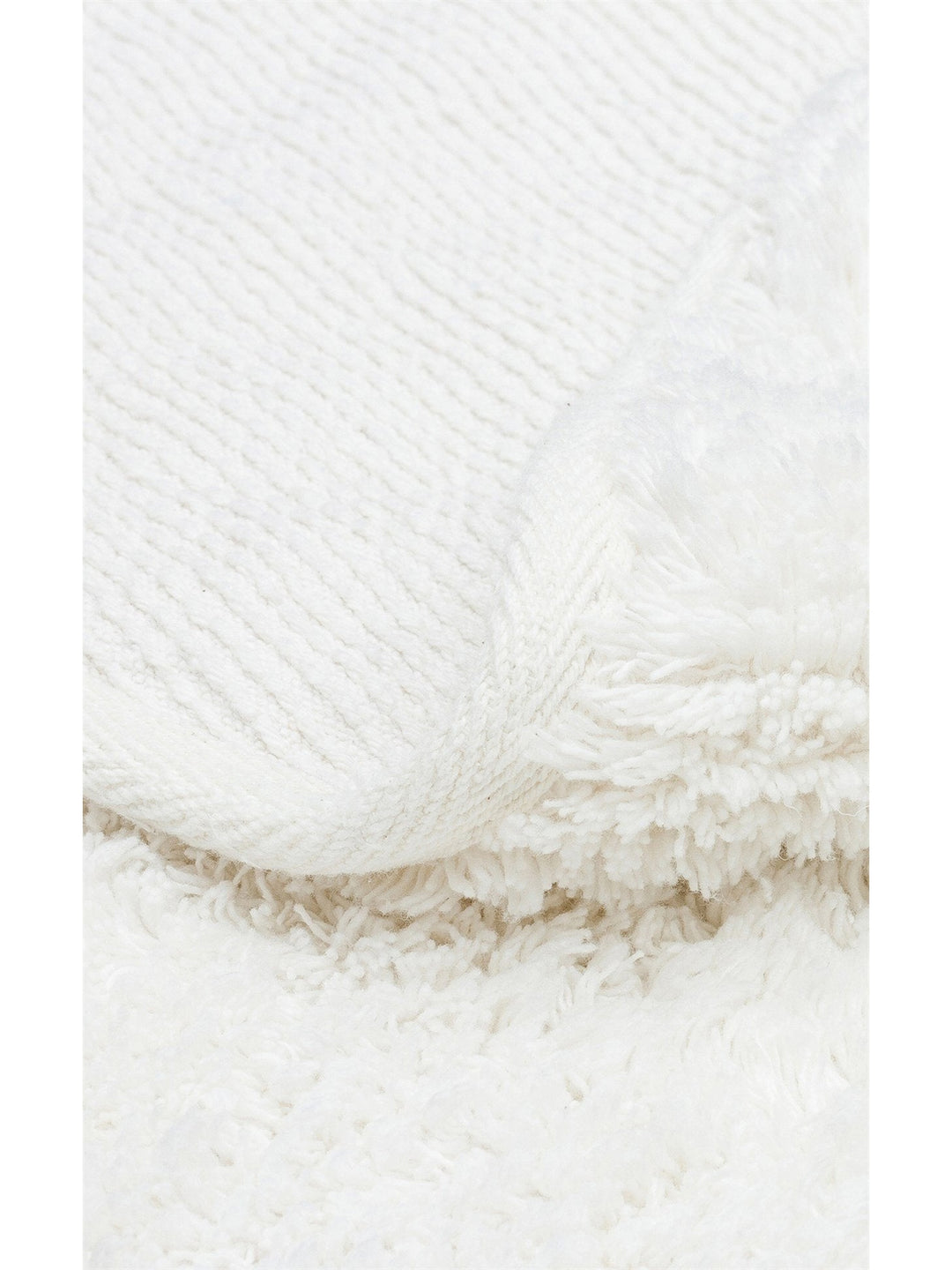 Cotton Baby %100 Naturel Pamuk Yıkanabilir Kaymaz Tabanlı Bebek Halısı PLAIN WHITE Q - Carpetdocia