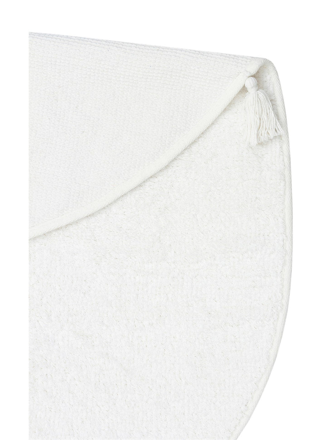 Cotton Baby %100 Naturel Pamuk Yıkanabilir Kaymaz Tabanlı Bebek Halısı PLAIN WHITE Q - Carpetdocia