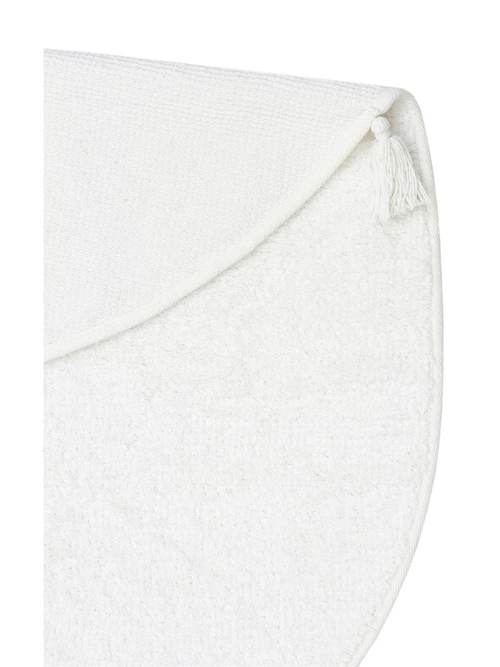 Cotton Baby %100 Naturel Pamuk Yıkanabilir Kaymaz Tabanlı Bebek Halısı PLAIN WHITE Q - Carpetdocia