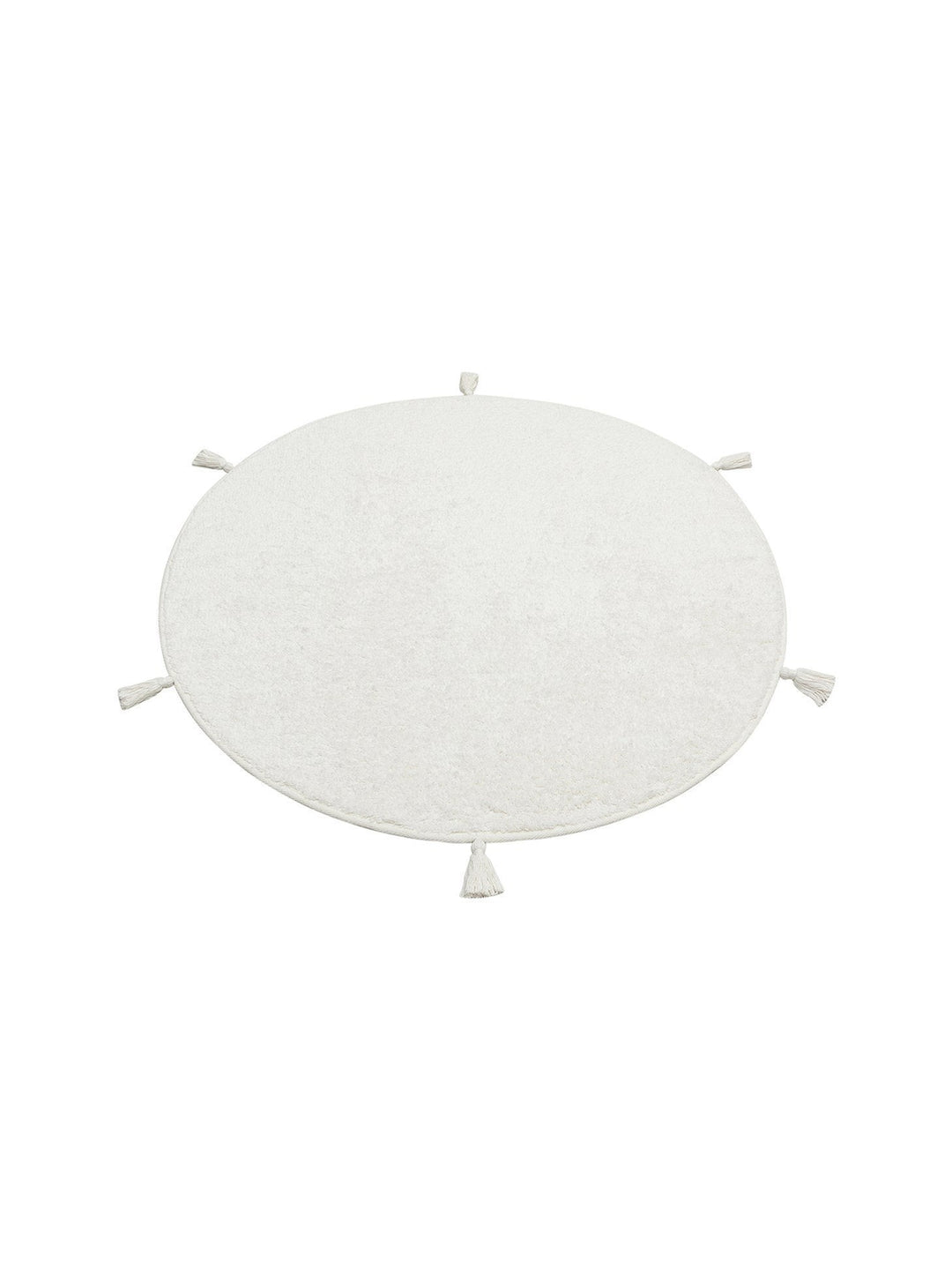 Cotton Baby %100 Naturel Pamuk Yıkanabilir Kaymaz Tabanlı Bebek Halısı PLAIN WHITE Q - Carpetdocia