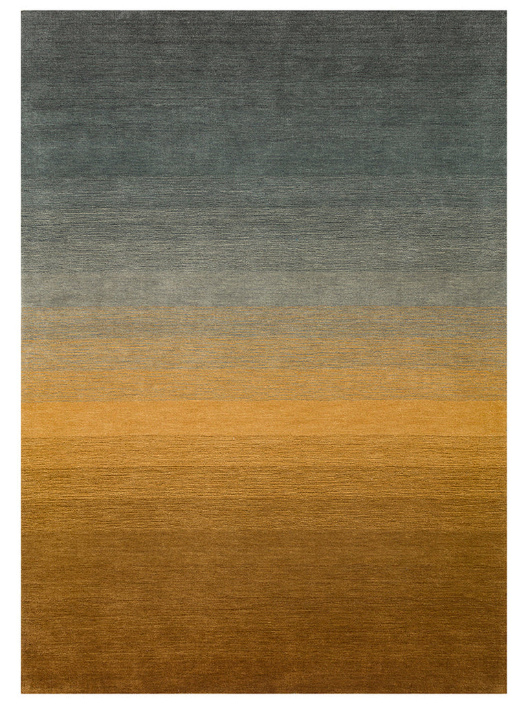 Donatella Series 100% New Zealand Wool Hand Woven Gradient Living Room Carpet GOLD GREY