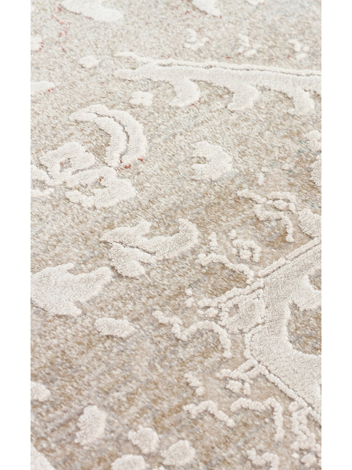 Golden Serisi %100 Naturel Yumuşak Dokulu Vintage Esintilere Sahip Sık Dokuma Salon Halısı 02 BEIGE - Carpetdocia