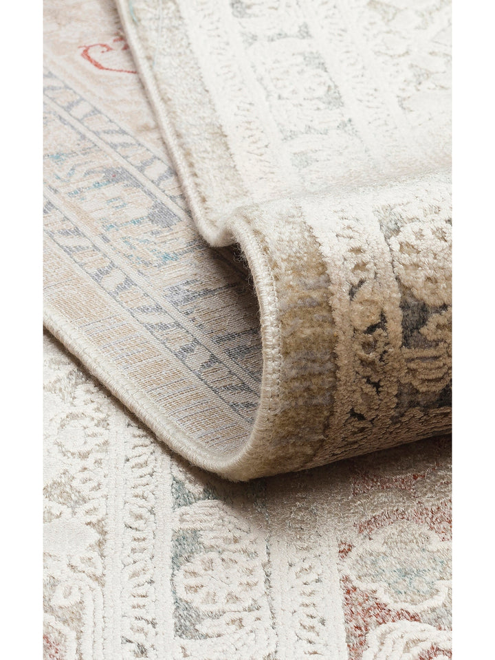 Golden Serisi %100 Naturel Yumuşak Dokulu Vintage Esintilere Sahip Sık Dokuma Salon Halısı 02 BEIGE - Carpetdocia