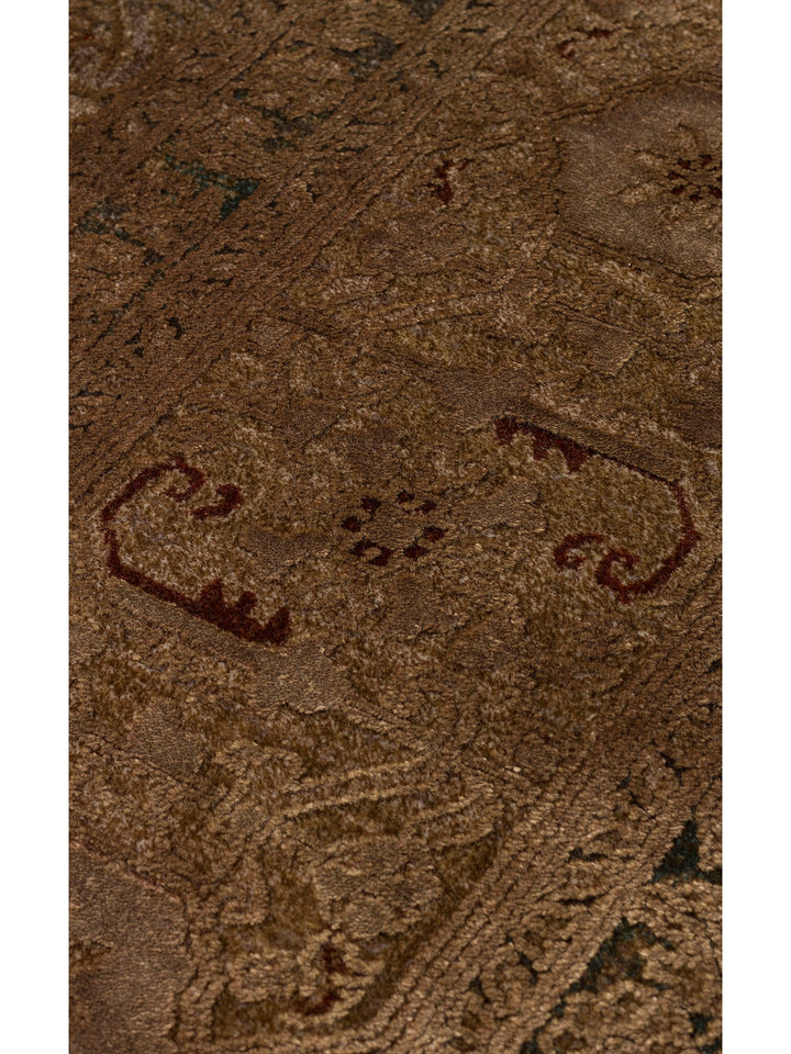 Golden Serisi %100 Naturel Yumuşak Dokulu Vintage Esintilere Sahip Sık Dokuma Salon Halısı 02 BRONZE - Carpetdocia