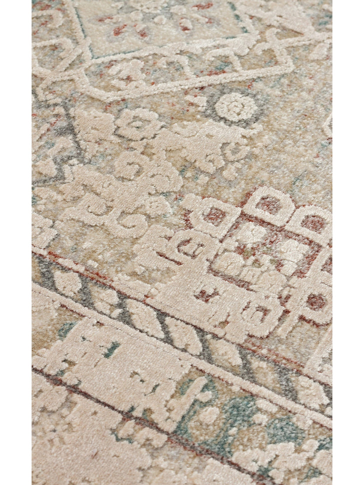 Golden Serisi %100 Naturel Yumuşak Dokulu Vintage Esintilere Sahip Sık Dokuma Salon Halısı 03 BEIGE - Carpetdocia