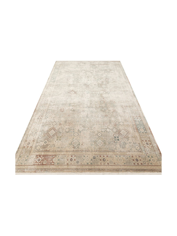 Golden Serisi %100 Naturel Yumuşak Dokulu Vintage Esintilere Sahip Sık Dokuma Salon Halısı 03 BEIGE - Carpetdocia