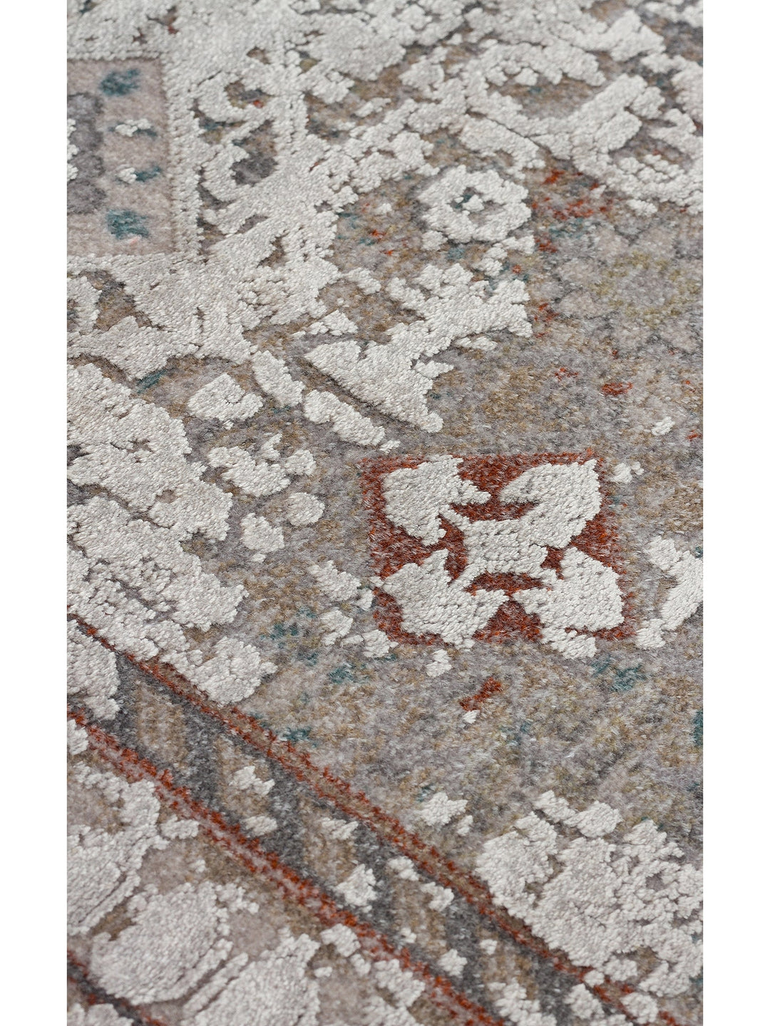Golden Serisi %100 Naturel Yumuşak Dokulu Vintage Esintilere Sahip Sık Dokuma Salon Halısı 03 GREY - Carpetdocia